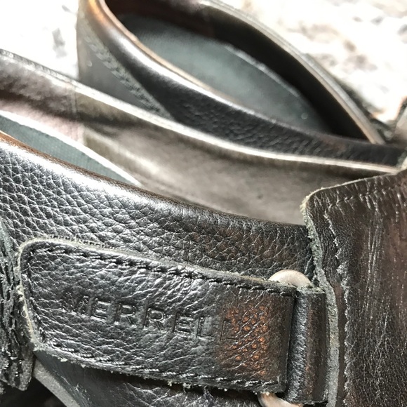 Merrell Shiloh Leather Slip on Clogs Boots Black - Picture 4 of 7